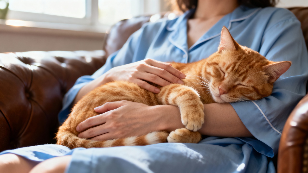 O que significa quando seu gato dorme em cima de você