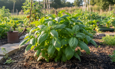 O manjericão tradicional ajuda a proteger hortas e vasos naturalmente