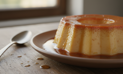 Aprenda a preparar pudim sem açúcar e sem forno, com calda simples e creme cremoso