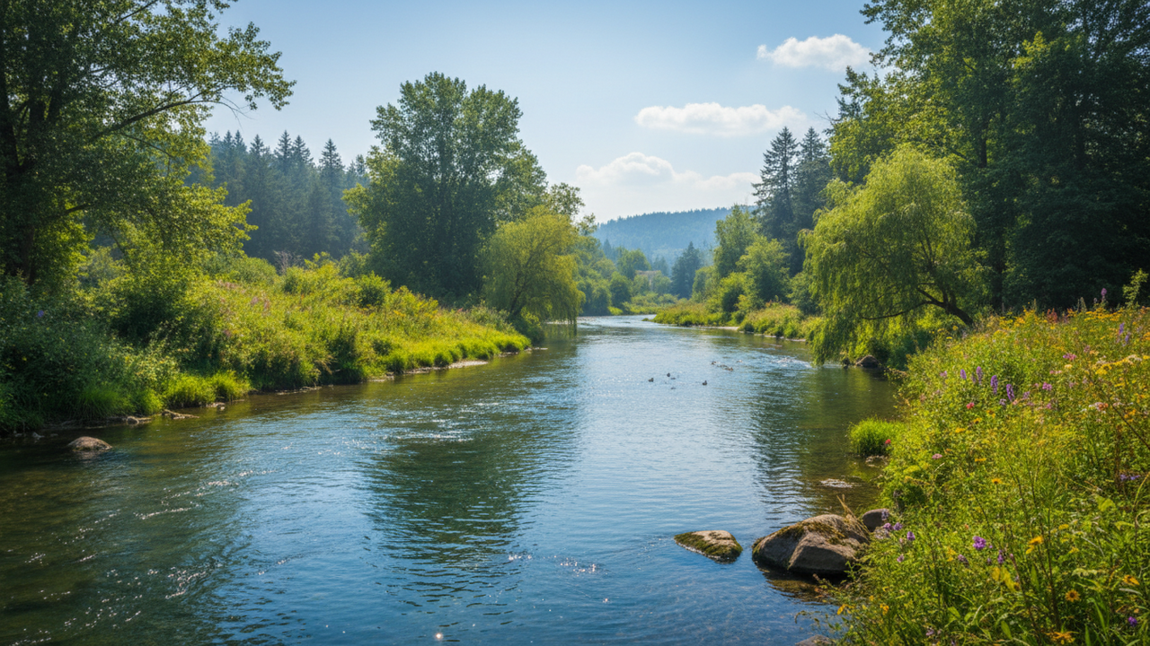 Esse efeito faz o rio dar a impressão de estar imóvel no calor