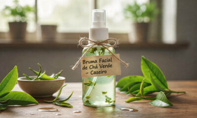 Melhor spray facial com chá verde caseiro para renovar sua pele no calor intenso