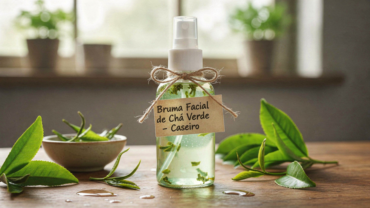 Melhor spray facial com chá verde caseiro para renovar sua pele no calor intenso