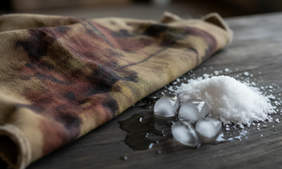 Melhor método para limpar tecido manchado exige apenas sal e gelo da sua cozinha