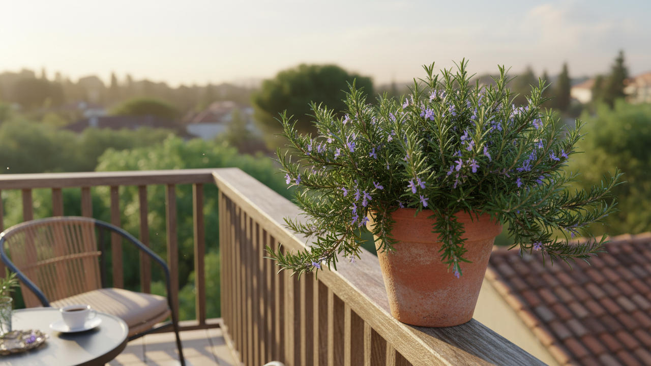 Esse alecrim ajuda a deixar a varanda mais agradável durante o ano todo