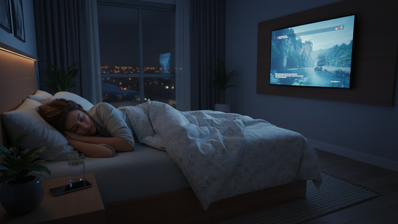 O que significa gostar de dormir com a TV ligada