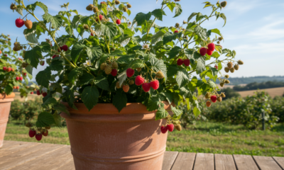 Cultivar framboesa em vasos grandes é possível e surpreende no resultado