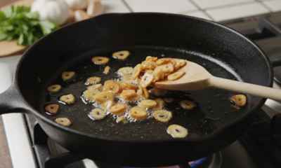 Por que o alho frito solta aroma na hora em que cai na panela