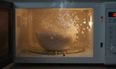 O arroz pode estourar no micro-ondas e causar acidentes