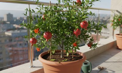 Quem cultiva romã em casa aprende rápido o que faz a planta frutificar