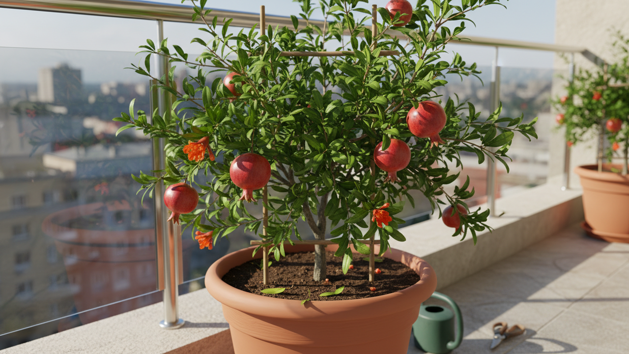 Quem cultiva romã em casa aprende rápido o que faz a planta frutificar