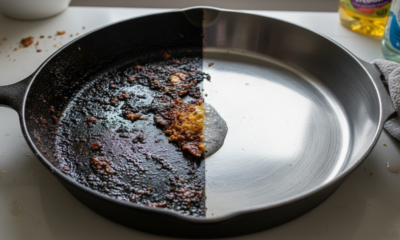 Esse truque para limpar frigideira deixa ela brilhando em 5 minutos com o que você já tem em casa