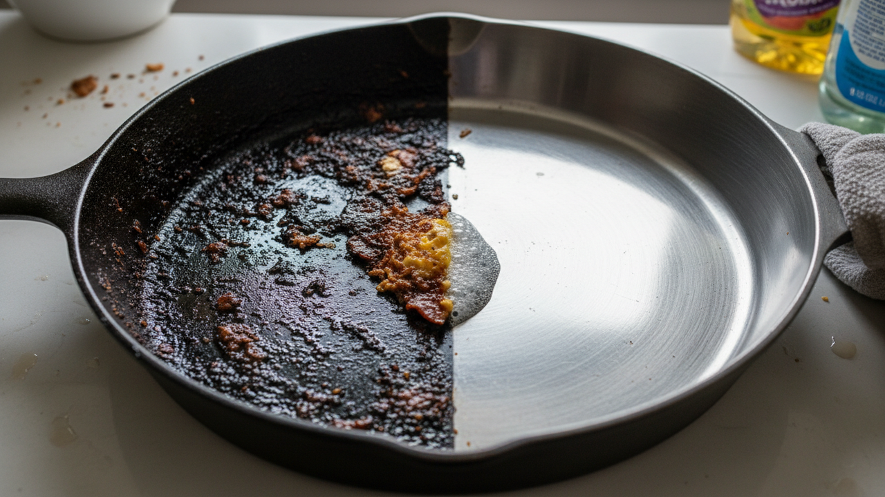 Esse truque para limpar frigideira deixa ela brilhando em 5 minutos com o que você já tem em casa