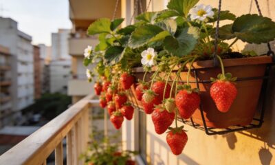 O morangueiro que frutifica rápido e transforma qualquer varanda em mini horta