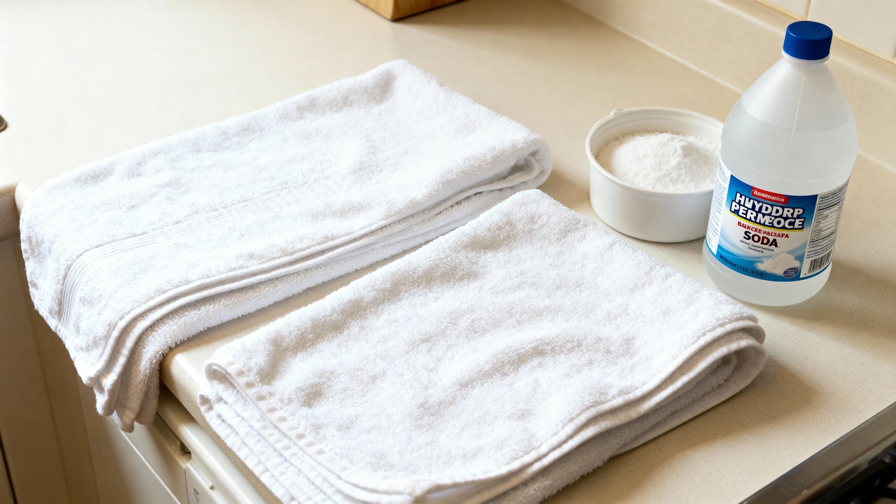 O poder do vinagre com bicarbonato para desencardir panos de prato e deixá-los branquinhos