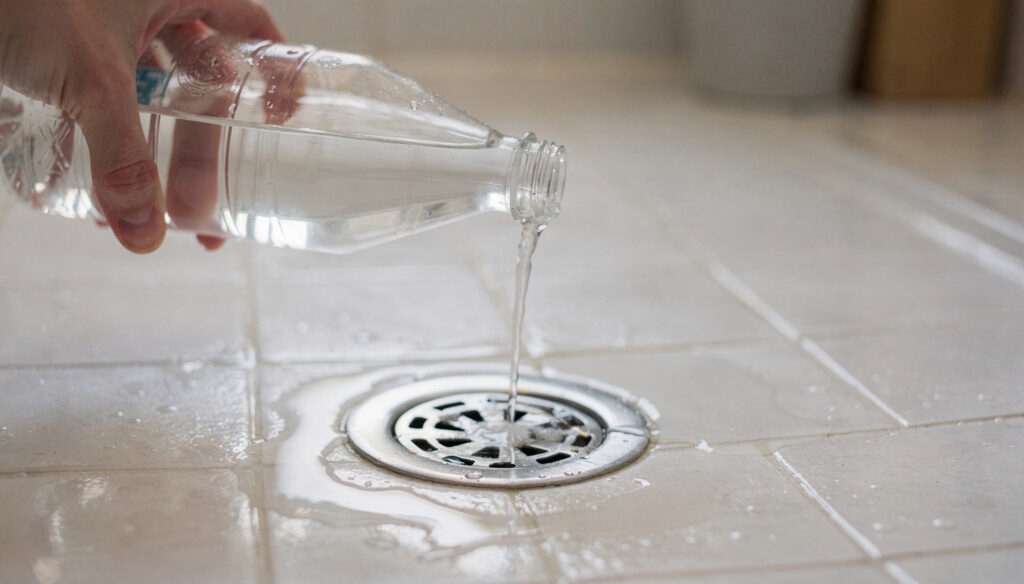 É isso que acontece quando você despeja vinagre no ralo à noite