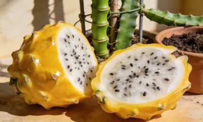 A pitaya cresce em casa, produz frutos exóticos e chama atenção no quintal