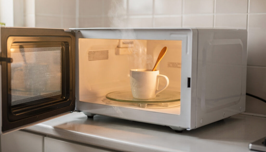 Micro-ondas não é vilão, mas esse hábito ao esquentar líquidos pode transformar um café rápido em perigo invisível