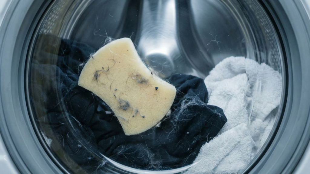 Colocar uma esponja de lavar louça na máquina de lavar roupa: para que serve e por que recomendam