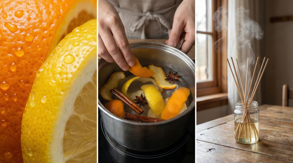 O truque para perfumar qualquer ambiente em casa apenas com cascas de laranja