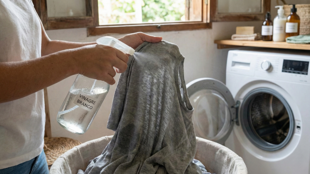 Borrifar vinagre nas roupas antes de colocar na máquina: Para que serve e por que é recomendado