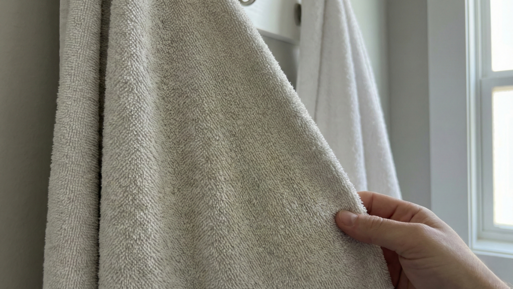 O que significa quando a toalha fica áspera depois de lavar
