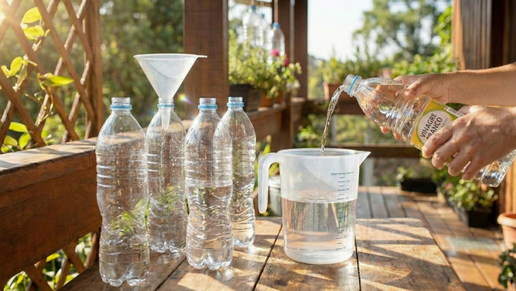 Por que pendurar garrafas com água e vinagre na varanda é tão recomendado hoje