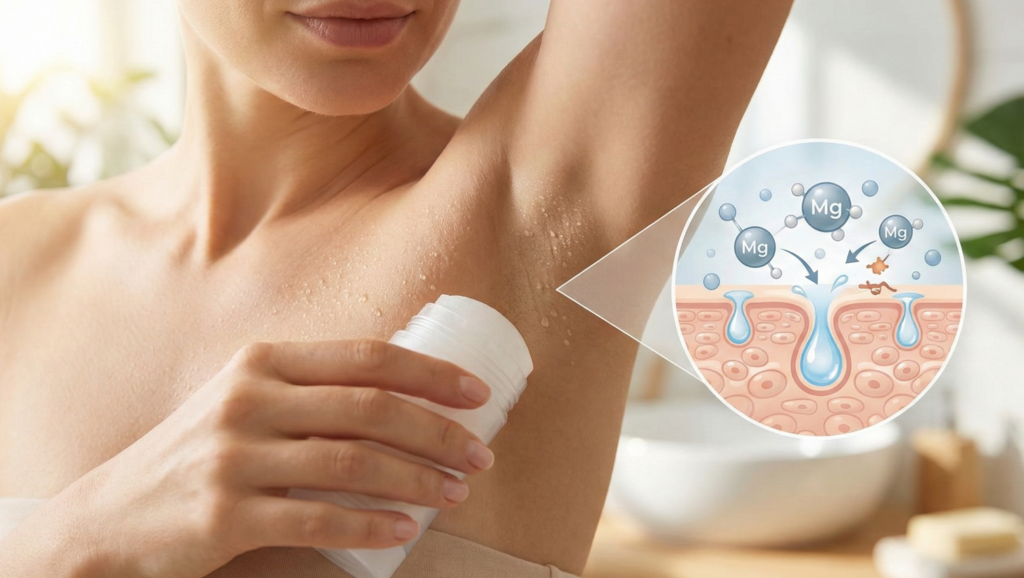 O magnésio ajuda no controle do cecê e pode substituir os desodorantes convecionais