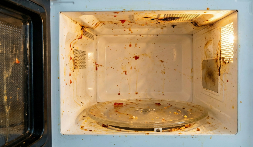 O uso intenso do micro-ondas o transforma em um ambiente propício para sujeira