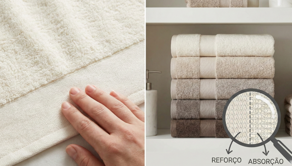 Você sabe para que servem as faixas nas toalhas? O motivo vai além da estética