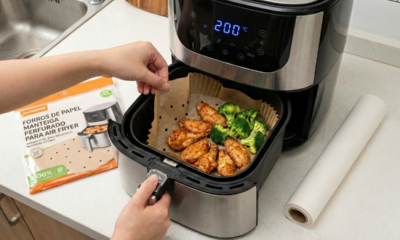 O papel manteiga pode auxiliar no uso da Air Fryer