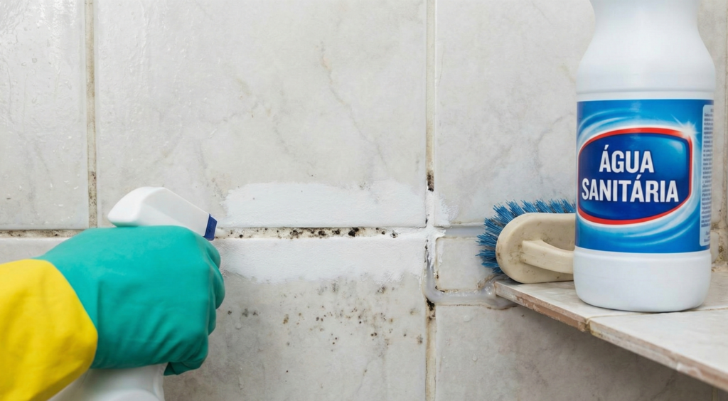 Água sanitária apenas pode não ser suficiente para a limpeza adequada do mofo