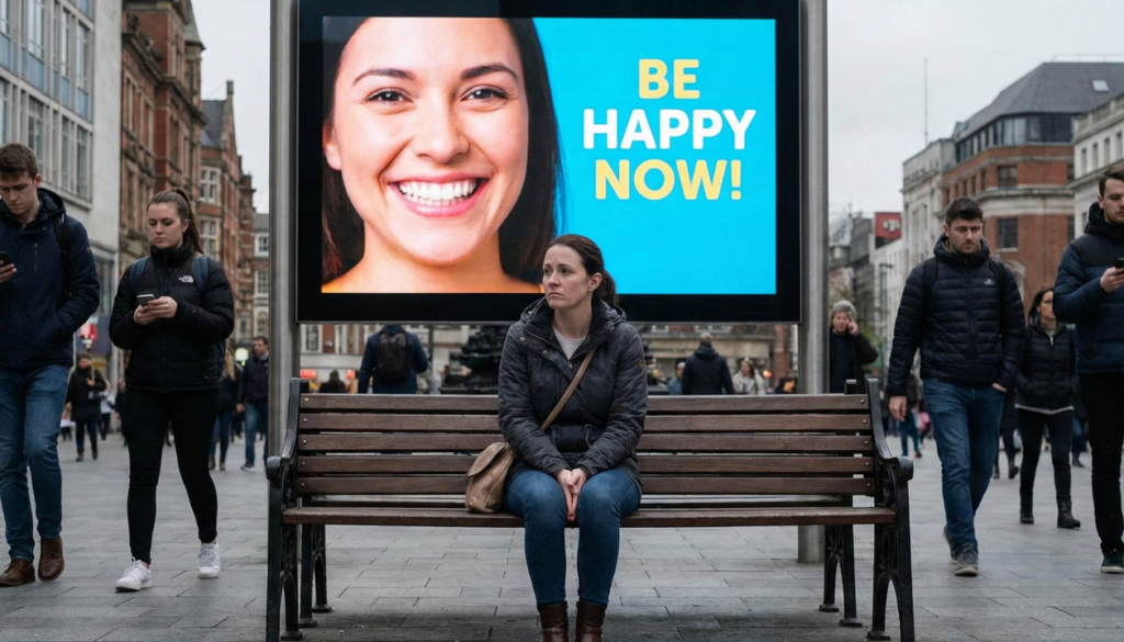 Ambientes sociais nos forçam que a felicidade é necessária o tempo todo