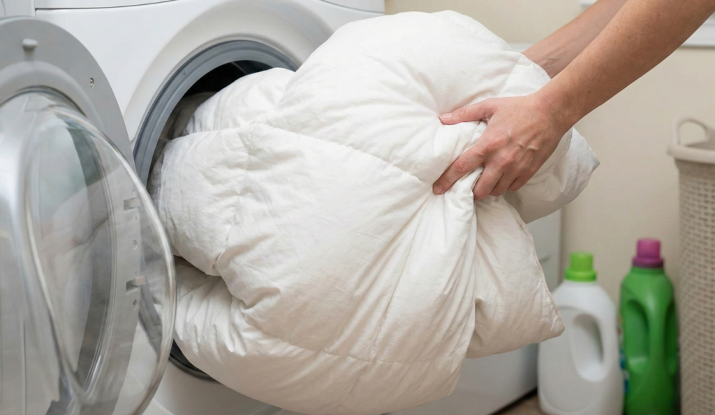 Uma lavagem bem feita do edredom pode ser um pouco desafiador