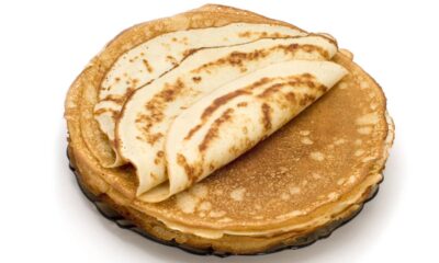 Receita versátil de panqueca doce ou salgada, com poucos ingredientes e preparo prático