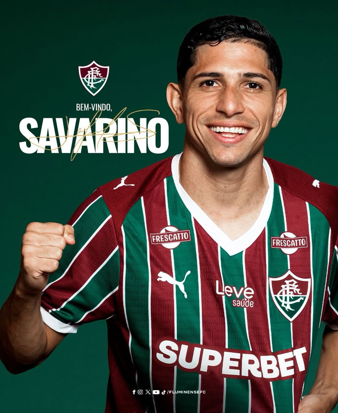 Savarino anunciado pelo Fluminense (Foto: Divulgação/Fluminense FC)