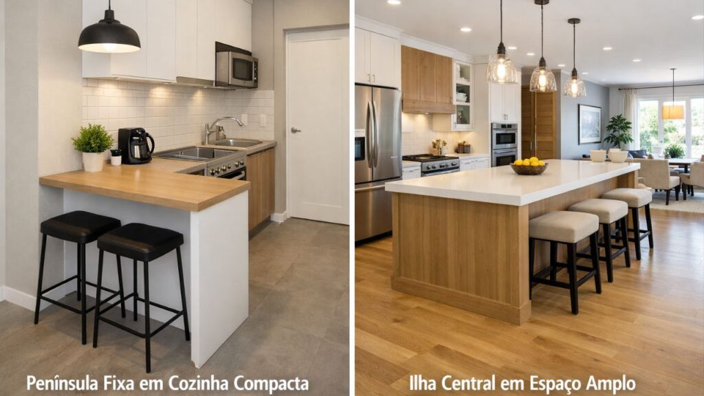 Como a península de cozinha consegue dobrar a funcionalidade da sua casa com um toque de luxo