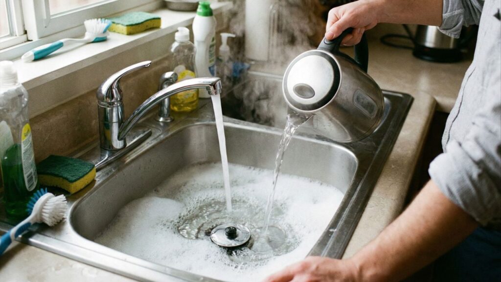 Entenda por que jogar água fervente na pia é o erro mais caro da sua faxina