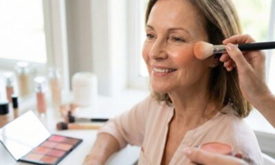 Efeito lifting imediato com a técnica certa de blush para pele madura para o dia a dia