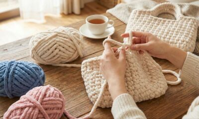 Como fazer bolsa de crochê usando apenas os dedos e reduzir o estresse diário