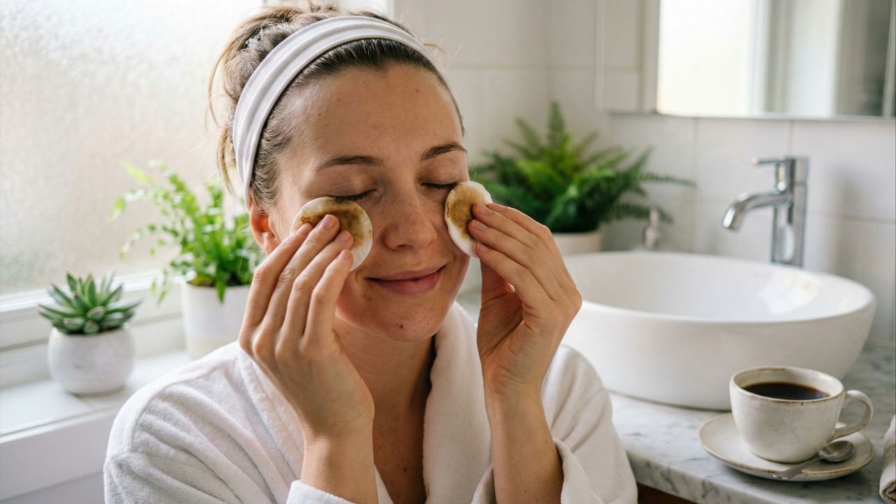 O melhor truque matinal com café que elimina o inchaço do rosto em poucos minutos