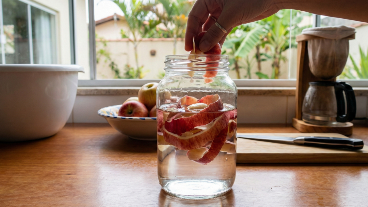 Não jogue fora as cascas de maçã, coloque em um pote com água e veja o motivo