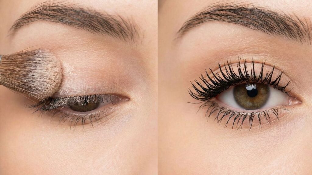 Aposente os cílios postiços usando apenas este truque de pó facial nos cílios