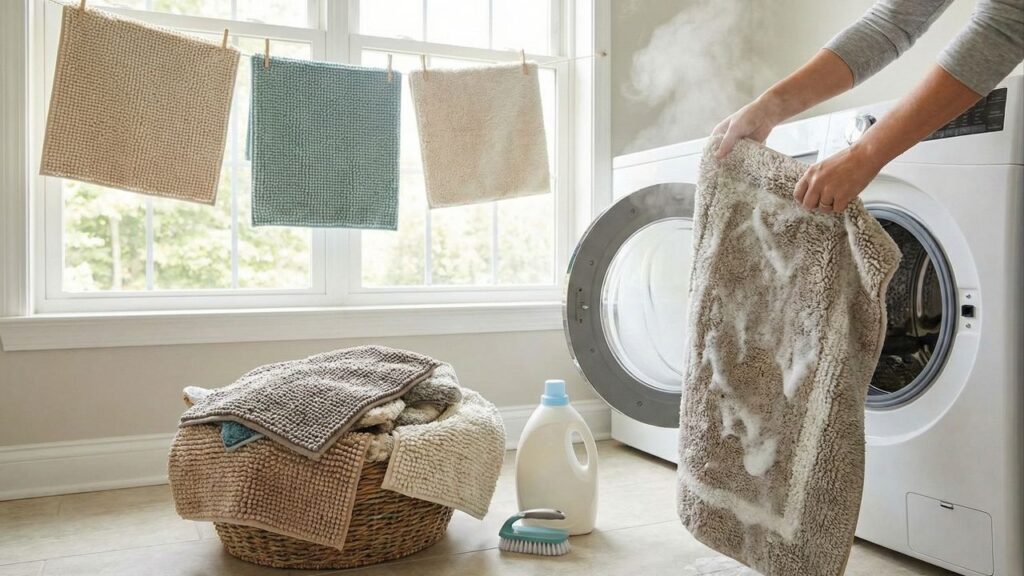 Conheça a frequência ideal para lavar tapete do banheiro e proteger sua saúde
