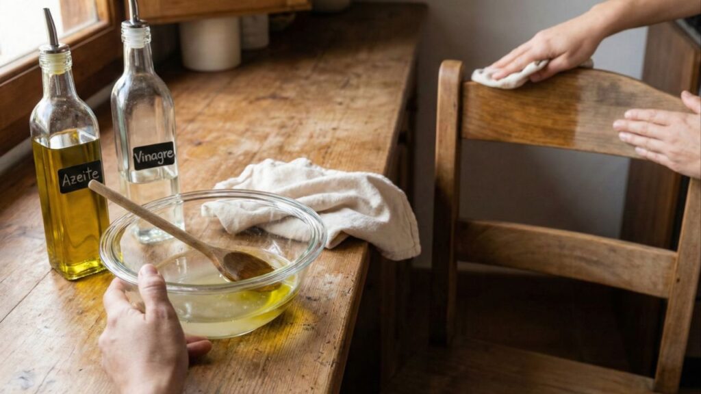 Como o vinagre e azeite recuperam o brilho perdido dos seus móveis de madeira rapidamente