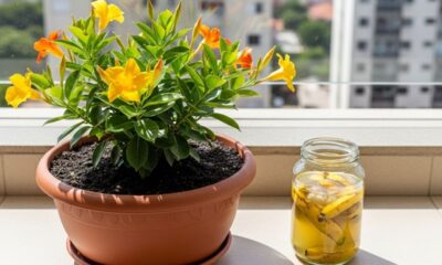 Ferver casca de banana com açúcar ajuda plantas que não florescem, saiba o motivo