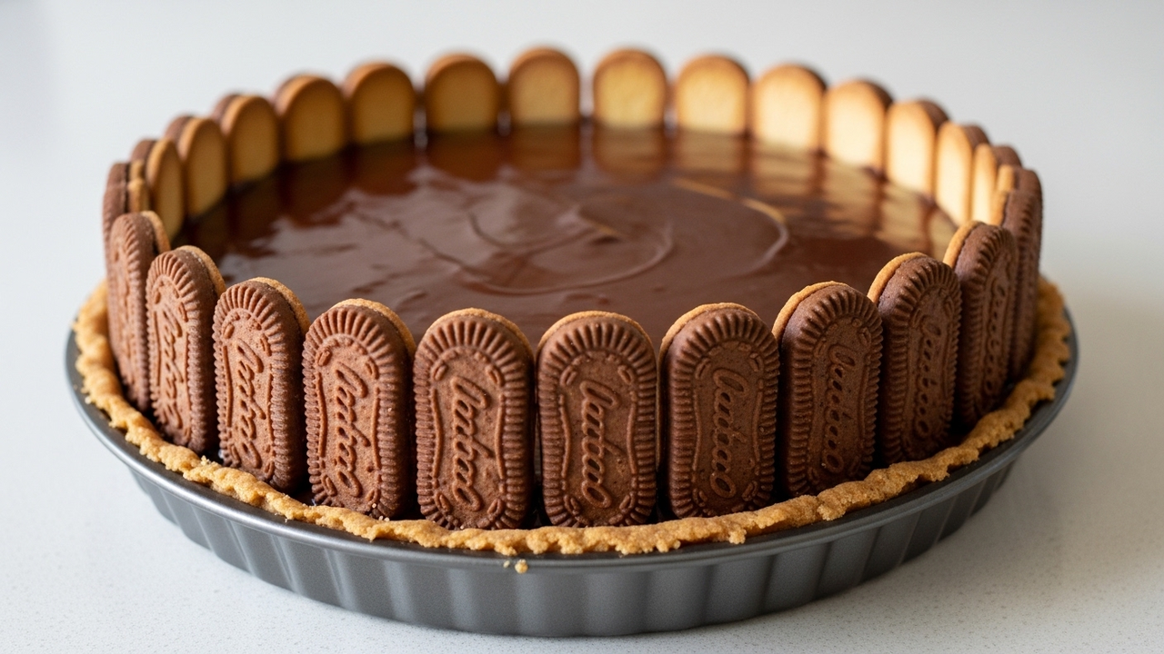 Misture creme, manteiga e chocolate para criar uma torta holandesa firme, cremosa e perfeita para servir gelada