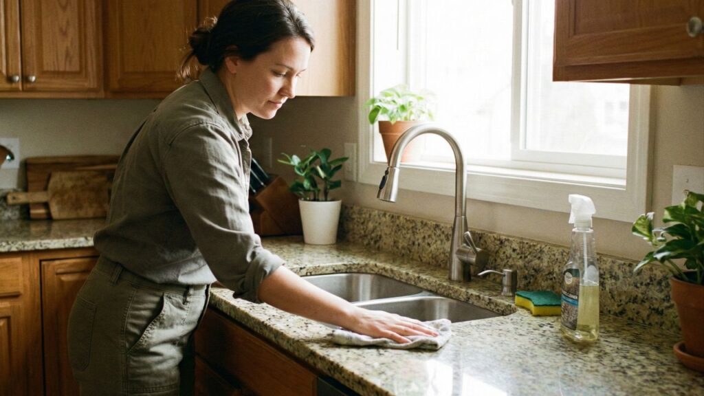 Mistura simples que remove manchas da pia de granito sem estragar a pedra