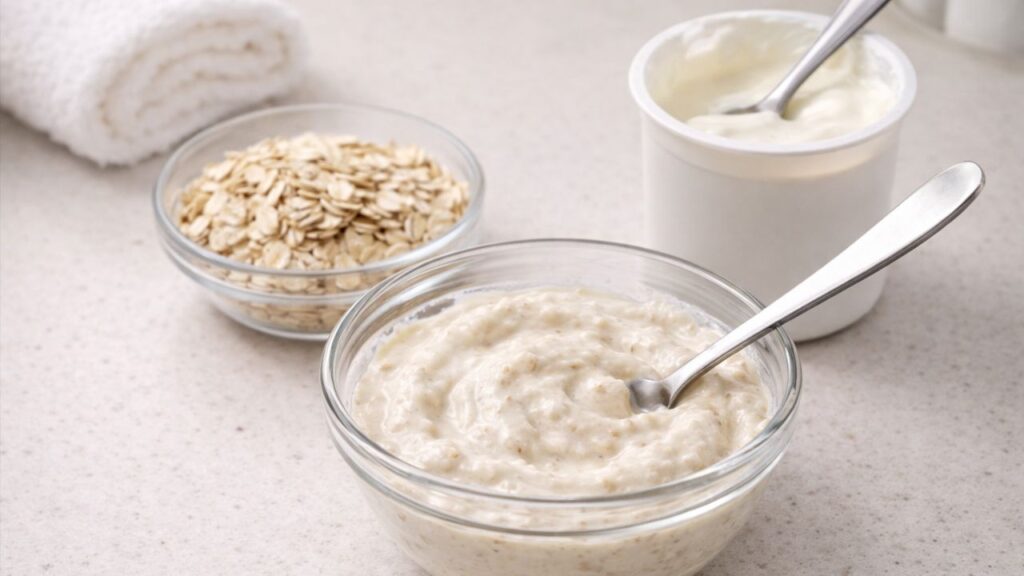 Máscara de aveia com iogurte ajuda a acalmar irritações e equilibrar a pele sensível