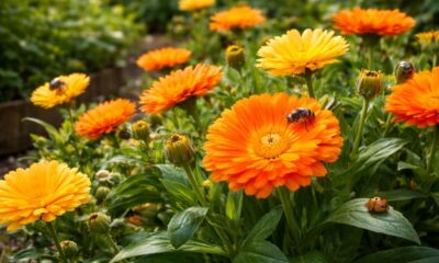 Essa calêndula ajuda a controlar pragas e ainda atrai polinizadores