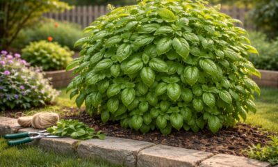 Comprei uma mudinha de manjericão por R$ 1,57 e ela tomou conta do quintal